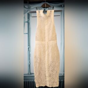 Luxxel Ivory Lace Midi Dress